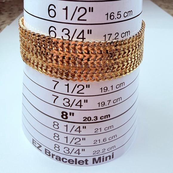 Milor 18K Gold Vermeil Mesh Sterling Silver 925 Chain Link Bracelet 17mm Italy - Picture 10 of 11